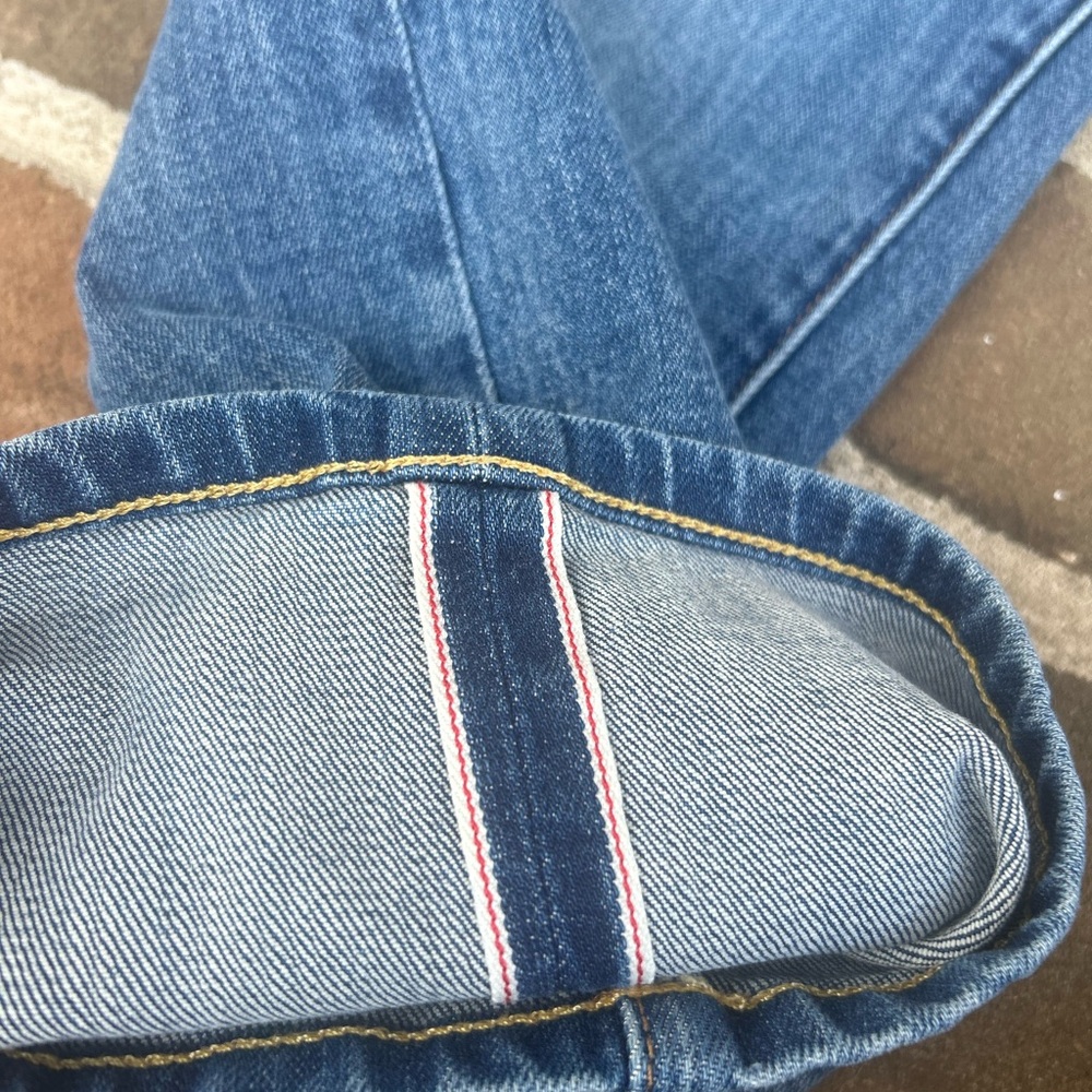 Flint and Tinder Stretch Selvedge Denim Straight Leg Jeans Light Wash 36x36 - Picture 7 of 11